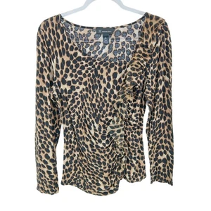 Camicetta INC International Concepts Y2K leopardata con volant donna XL mob moglie glam - Foto 1 di 9