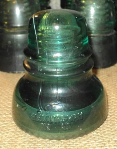 Antiker Isolator Hemingray Nr 40 1893 grünes Glas - Bild 1 von 4