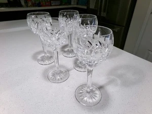 WATERFORD LISMORE LOT OF 5 WINE HOCK GLASSES - Picture 1 of 3