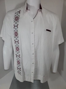 Camisa Guayabera de Lino Para Hombre XL Blanca Bordada Yuca - Imagen 1 de 17