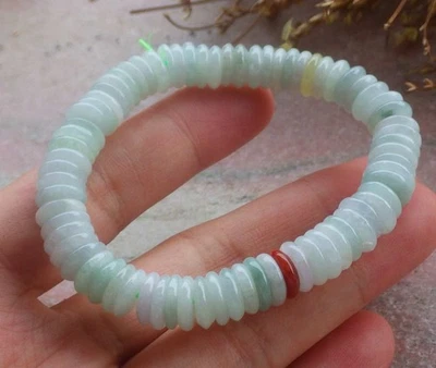Video Certified Green Natural A JADE Jadeite Beads Bangle Circle Bracelet 946283 - Image 1 of 4