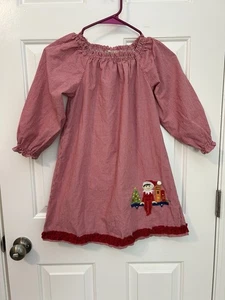 Stellybelly Mädchen Gr. 5 Weihnachtskleid Elfe im Regal Rüschen rot Gingham - Bild 1 von 6