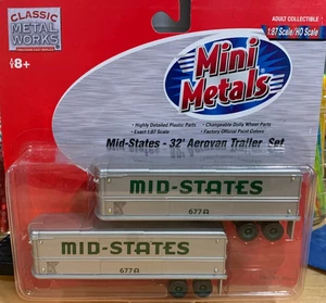 CMW Mini Metals 1/87 HO Mid-States 32' Aerovan Trailer Set Neu in Verpackung - Bild 1 von 3