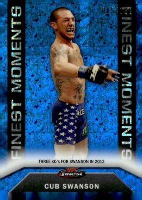 2013 Topps Finest UFC #FM-18 Cub Swanson Blue Moments Refractor Rookie 085/188 - Image 1 of 2