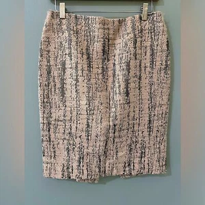Badgley Mischka Metallic Tweed Skirt wool blend size 6 pencil straight - Picture 1 of 8
