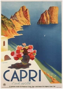 Reproduction Vintage "Capri" Italy Poster, Home Wall Art, Size: A2 - Picture 1 of 1