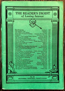 Reader's Digest mag, Dec 1928, Merryle Rukeyser, Evangeline Booth, Jms T Adams - Picture 1 of 1