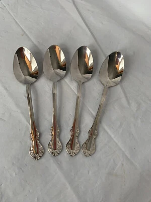 Wallace Silversmiths Continental Camden 18/10 4 cucharas de sopa de lugar ovalado Foto 1 de 4