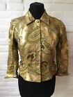Vintage TIERRY MUGLER Women’s Blazer Jacket Gold Paisley Size 42!
