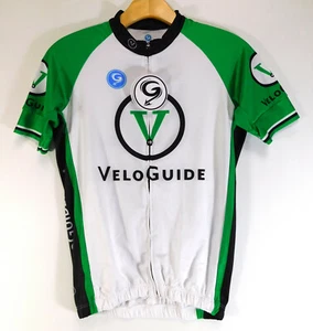 VeloGuide Team CYCLING JERSEY Full Zip White Green Geovanny WOMENS XL NEW W/ TAG - Picture 1 of 8