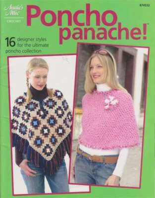 CROCHET PONCHO PANACHE! 16 DESIGNER STYLES MUST SEE!!! - Image 1 of 2