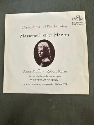 ANNA MOFFO ROBERT KERNS MASSENET'S OTHER MANON VINYL 33 RCA Victor Record 1st - Image 1 of 3