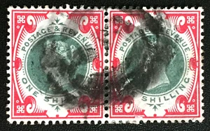 GB 1900 QV 1s pair Used SG#214 GB3979 - Picture 1 of 3