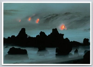 Postal Parque Nacional de los Volcanes de Hawaii Kalapana Niebla Flujo de Lava - Imagen 1 de 2