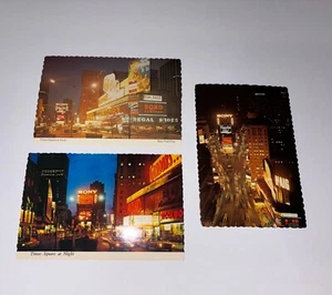 VTG Postcards of Time Square NYC 1964, 1968, 1973 (Lot of 3) Beveled Edge - Picture 1 of 2