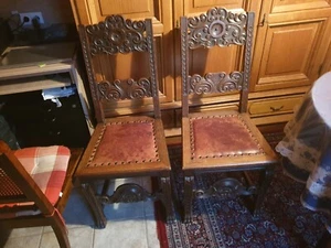 2 antike Stühle mit Löwenfüßen. Eichenstühle - Bild 1 von 5