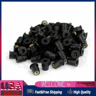 100 Quantity 10-32 M5 Rubber Well Nut Windscreen &Fairing 3/8 Wellnuts -5mm - Image 1 of 4