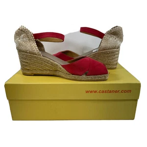 Castaner rosa lampone zeppa espadrillas sandali scarpe con tacco US 6,5/37 - Foto 1 di 12