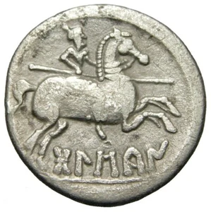 AR Denario de Bolscano (Huesca, España), Jinete galopante, 150-100 a.C. - Imagen 1 de 6