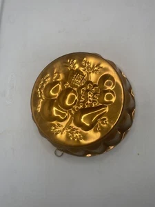 Antique Copper Food Mold - Fruit Design - 8" Round Fluted Edge  - Picture 1 of 4