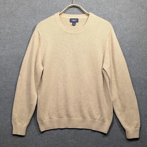 Lands End Drifter Sweater Mens Large 42-44 Cotton Knit Tan Classic Preppy - Picture 1 of 12