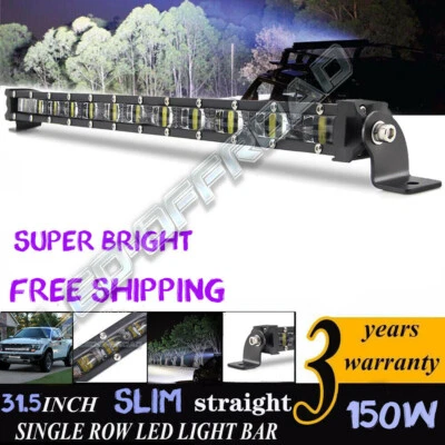 Single Row 32" LED Light Bar Ultra Slim Spot for Wagon Pickup Truck 4X4 SUV 150W - Image 1 of 4