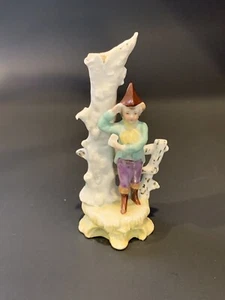 Antique Pink German Bisque Girl Match Safe Holder 19th Century - Imagen 1 de 7