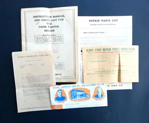 Sears Roebuck Vintage Original Años 30 - 50 Cartas Efímeras Lista de Piezas Manual - Imagen 1 de 11