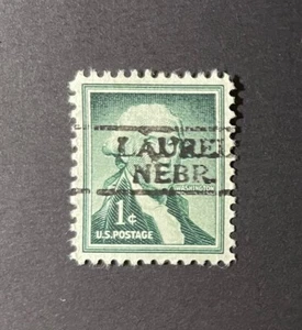 Laurel, Nebraska Type 728 Precancel - 1 cent Washington - U.S. #1031 - NE - Picture 1 of 1