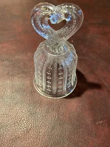 FOSTORIA BELL Avon 1984 Treasured Moments Clear Glass Embossed Heart Handle - Picture 1 of 1