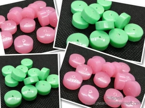 Opaque Disc Bead 6x15mm - Green or Pink - Pack of 20 - Picture 1 of 1