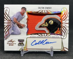 2021 Leaf Trinity COLTON COWSER Rookie XRC Oriole Patch AUTO Baltimore RC - Picture 1 of 3