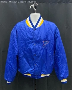 Swingster Men's Blue Solid St Louis Blues Bomber Jacket - Size XXL - Picture 1 of 4