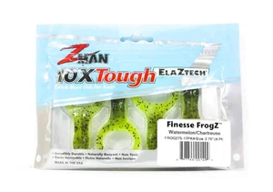 Zman Soft Lure Finesse FrogZ 2.75 Inch 4/Pack Watermelon Chart (1499) - Picture 1 of 6
