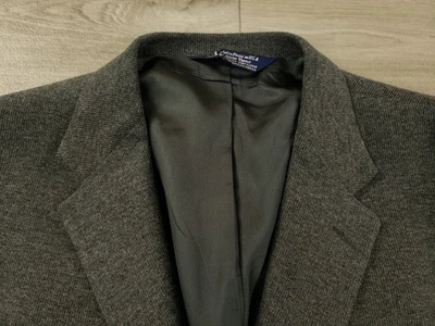 Blazer informal Lands' End para hombre 48L gris tres botones algodón poli lana cachemir Foto 1 de 4