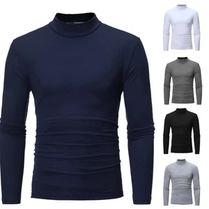 Tops Pullover T-shirt Winter Neck Plain Breathable Comfortable Fashion - Picture 1 of 23