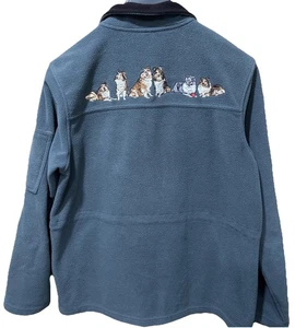 Aussie Australian Shepard Sz S Ladies Embroidered Fleece Jacket Medium - Picture 1 of 7