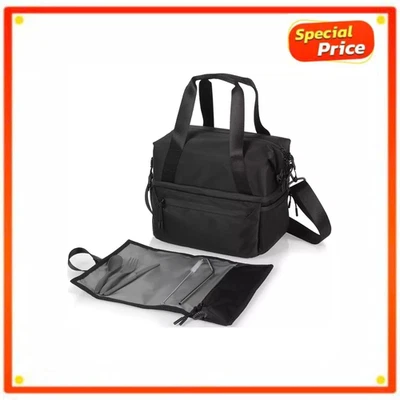 Picnic Time Tarana Ecológico Negro Carbono Bolsa de Almuerzo Refrigerador con Juego de Utensilios Foto 1 de 4