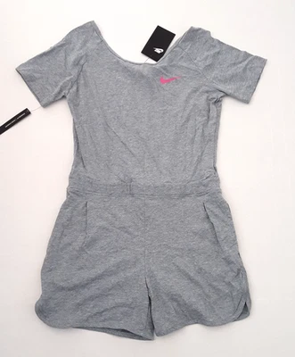 Nike Niñas Talla L Mameluco Activo Manga Corta Moteado Gris Jaspeado Ajuste Estándar Foto 1 de 4