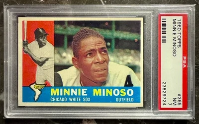 1960 Topps #365 Minnie Minoso HOF Chicago White Sox PSA 7 NM - Image 1 of 2