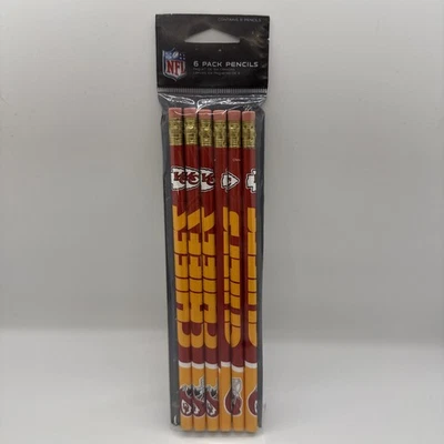 Paquete de 6 lápices NFL Kansas City Chiefs nuevos Foto 1 de 2