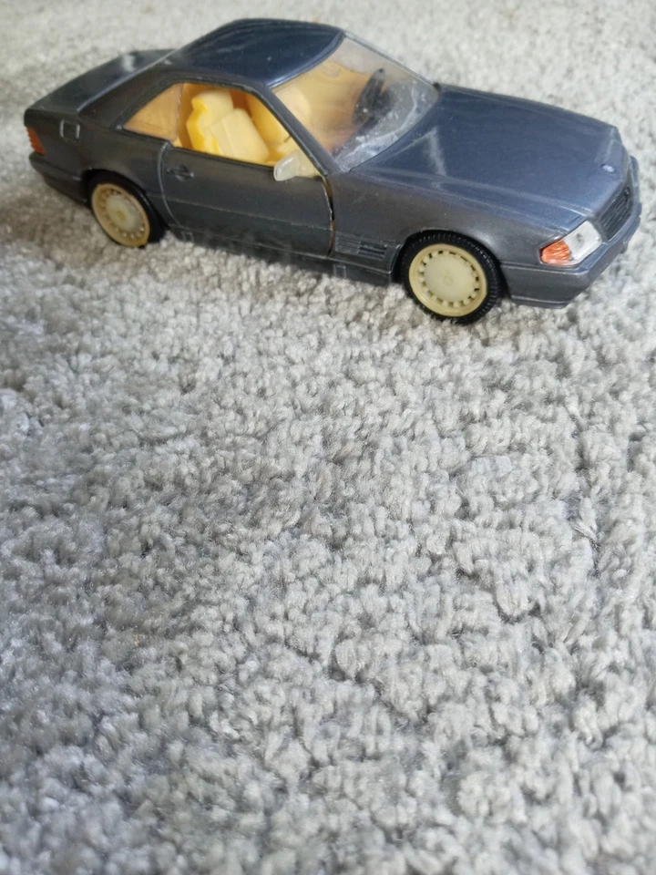 Mercedes 500 SL 1989 Toy Car Grey 7" Hardtop Doors Open Good Cond - World Ship - Image 1 of 4