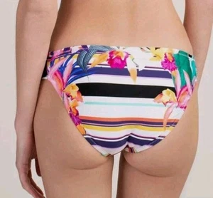 Parte inferior de bikini Trina Turk Treasure Cove Hipster 8 multicolor floral a rayas nueva - Imagen 1 de 9