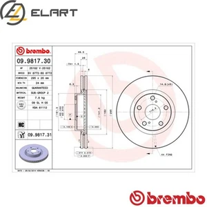 2x BRAKE DISC 09.9817.31 FOR TOYOTA AVENSIS 2AD-FHV/FTV 2.2L 4cyl AVENSIS - Picture 1 of 7