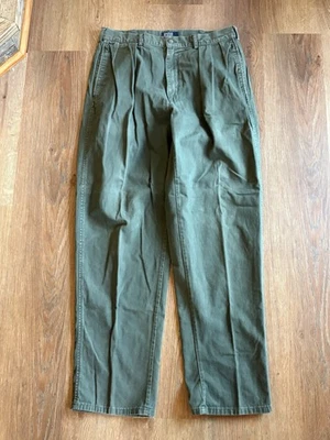 Vintage Polo Golf Ralph Lauren Classic Pants Mens 34x32 Green Pleated Twill 90s - Image 1 of 4