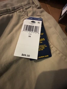 $ 89 Neu mit Etikett Polo Ralph Lauren Chino Shorts für Herren 36" x 6" Stretch klassische Passform khaki - Bild 1 von 6