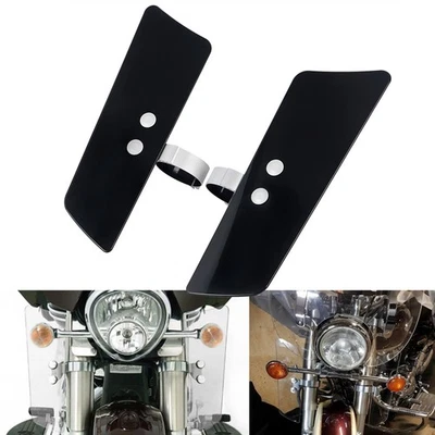 Deflectores de horquilla de viento negros y abrazaderas de montaje de hardware para Honda Shadow Aero 750 Foto 1 de 4