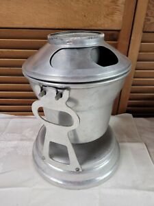 Vintage MCM Aluminum Champagne Wine Chiller Ice Bucket with Stand 