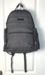 Eddie Bauer 10 POCKET GRAY Diaper Bag backpack W/ CHANGING PAD, insulated pocket - Picture 1 of 9
