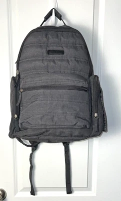 Eddie Bauer 10 POCKET GRAY Diaper Bag backpack W/ CHANGING PAD, insulated pocket - Image 1 of 4
